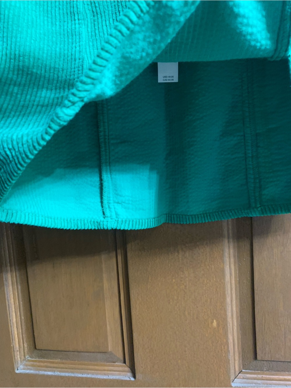aerie Bright Green Corduroy Mini Skirt with Front Slit - Picture 4 of 5